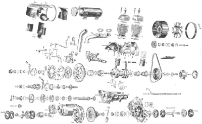 Bild M 4. Explosiv-Darstellung des Triebwerkblocks
