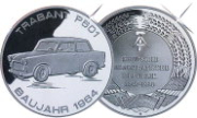 Der Trabi als versilberte Sonderpr&auml;gung